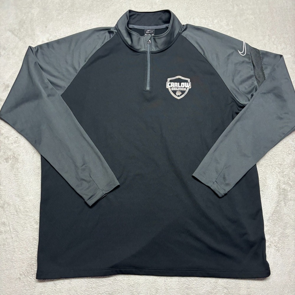 Carlow Celtics Nike 1/4 Zip Lightweight Pullover Jacket XXL Fleece Dri-Fit Black